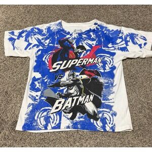 Batman v Superman Dawn of Justice Boys T-Shirt Size 7 Double Sided Graphic